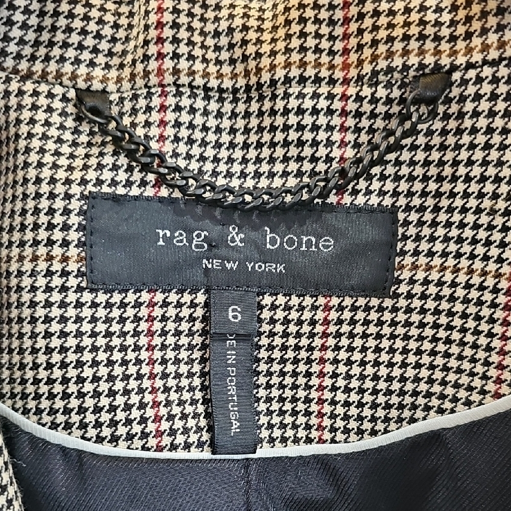 rag & bone Brown Checkered Blazer
